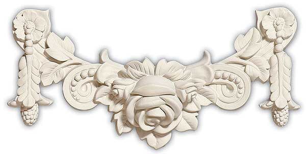 Rosette wall decor - Made of white resin - Perfect for massing